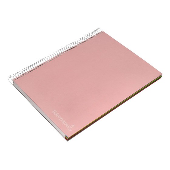Cuaderno espiral liderpapel a4 micro jolly tapa forrada 140h 75 gr liso 5 bandas 4 taladros colores surtidos