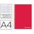 Cuaderno espiral liderpapel a4 micro jolly tapa forrada 140h 75 gr cuadro 5mm 5 bandas 4 taladros color rojo