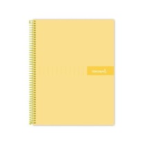 Cuaderno espiral liderpapel a5 micro crafty tapa forrada 120h 90 gr cuadro 5mm 5 bandas6 taladros color amarillo