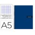 Cuaderno espiral liderpapel a5 micro crafty tapa forrada 120h 90 gr cuadro 5mm 5 bandas6 taladros color azul