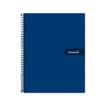 Cuaderno espiral liderpapel a5 micro crafty tapa forrada 120h 90 gr cuadro 5mm 5 bandas6 taladros color azul