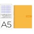 Cuaderno espiral liderpapel a5 micro crafty tapa forrada 120h 90 gr cuadro 5mm 5 bandas6 taladros color naranja