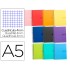 Cuaderno espiral liderpapel a5 crafty tapa forrada 80h 90 gr cuadro 4 mm con margen colores surtidos