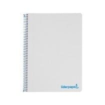 Cuaderno espiral liderpapel a5 micro wonder tapa plastico 120h 90g cuadro 5mm 5 bandas 6 taladros color gris