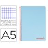 Cuaderno espiral liderpapel a5 micro wonder tapa plastico 120h 90g cuadro 5mm 5 bandas 6 taladros color celeste