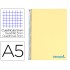 Cuaderno espiral liderpapel a5 micro wonder tapa plastico 120h 90g cuadro 5mm 5 bandas 6 taladros color amarillo