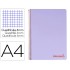 Cuaderno espiral liderpapel a4 wonder tapa plastico 80h 90gr cuadro 4mm con margen color violeta