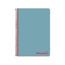 Cuaderno espiral liderpapel a4 wonder tapa plastico 80h 90gr cuadro 4mm con margen color azul