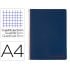 Cuaderno espiral liderpapel a4 micro wonder tapa plastico 120h 90 gr cuadro 5 mm 5 banda4 taladros color azul marino