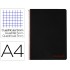 Cuaderno espiral liderpapel a4 micro wonder tapa plastico 120h 90 gr cuadro 5 mm 5 bandas 4 taladros color negro