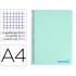 Cuaderno espiral liderpapel a4 micro wonder tapa plastico 120h 90 gr cuadro 5 mm 5 bandas 4 taladros color verde