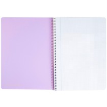 Cuaderno espiral liderpapel a4 wonder tapa plastico 80h 90gr cuadro 4mm con margen colores surtidos