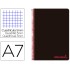 Cuaderno espiral liderpapel a7 micro wonder tapa plastico 100h 90 gr cuadro 5mm 4 bandas color negro