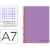 Cuaderno espiral liderpapel a7 micro wonder tapa plastico 100h 90 gr cuadro 5mm 4 bandas color violeta