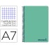 Cuaderno espiral liderpapel a7 micro wonder tapa plastico 100h 90 gr cuadro 5mm 4 bandas color verde