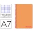 Cuaderno espiral liderpapel a7 micro wonder tapa plastico 100h 90 gr cuadro 5mm 4 bandas color naranja
