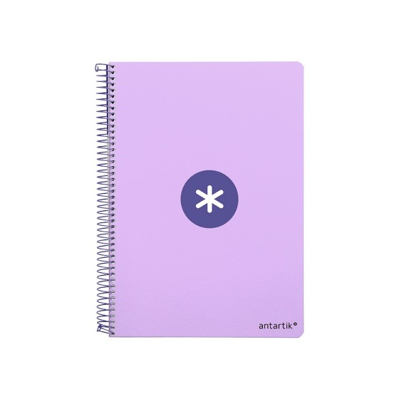 Cuaderno espiral liderpapel a4 micro antartik tapa dura 80h 100 gr cuadro 5 mm sin bandas 4 taladros color lavanda