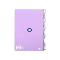 Cuaderno espiral liderpapel a4 micro antartik tapa dura 80h 100 gr cuadro 5 mm sin bandas 4 taladros color lavanda