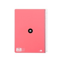 Cuaderno espiral liderpapel a4 micro antartik tapa dura 80 h 100 gr cuadro 5mm sin bandas 4 taladros color coral