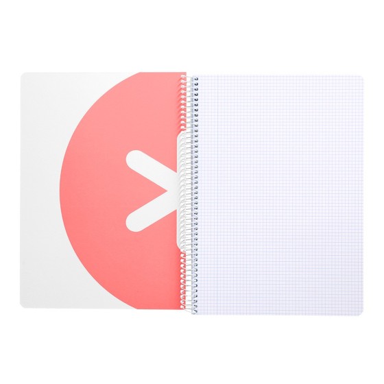 Cuaderno espiral liderpapel a4 micro antartik tapa dura 80 h 100 gr cuadro 5mm sin bandas 4 taladros color coral