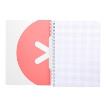 Cuaderno espiral liderpapel a4 micro antartik tapa dura 80 h 100 gr cuadro 5mm sin bandas 4 taladros color coral
