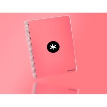 Cuaderno espiral liderpapel a4 micro antartik tapa dura 80 h 100 gr cuadro 5mm sin bandas 4 taladros color coral