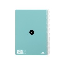 Cuaderno espiral liderpapel a4 micro antartik tapa dura 80h 100 gr cuadro 5mm sin bandas 4 taladros color menta