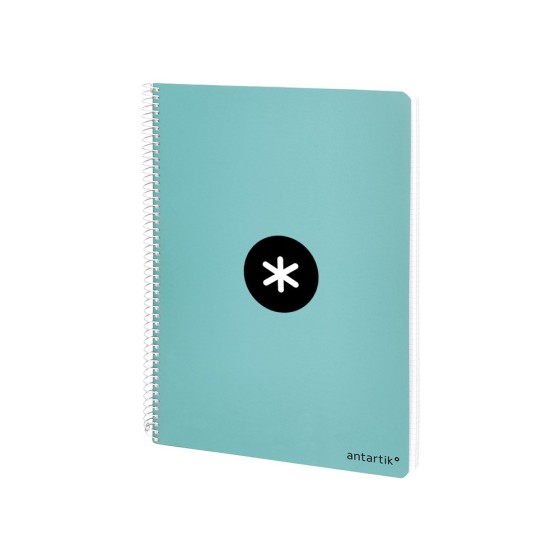 Cuaderno espiral liderpapel a4 micro antartik tapa dura 80h 100 gr cuadro 5mm sin bandas 4 taladros color menta