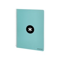Cuaderno espiral liderpapel a4 micro antartik tapa dura 80h 100 gr cuadro 5mm sin bandas 4 taladros color menta