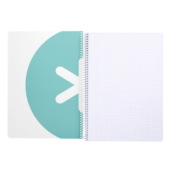 Cuaderno espiral liderpapel a4 micro antartik tapa dura 80h 100 gr cuadro 5mm sin bandas 4 taladros color menta