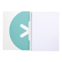 Cuaderno espiral liderpapel a4 micro antartik tapa dura 80h 100 gr cuadro 5mm sin bandas 4 taladros color menta