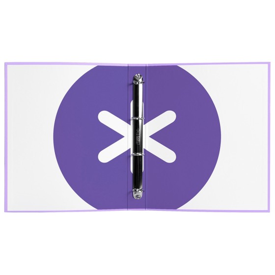Carpeta liderpapel antartik a4 forrada 4 anillas 25 mm redondas color lavanda