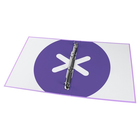 Carpeta liderpapel antartik a4 forrada 4 anillas 25 mm redondas color lavanda