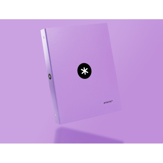 Carpeta liderpapel antartik a4 forrada 4 anillas 25 mm redondas color lavanda
