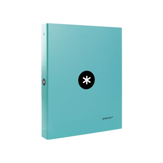Carpeta liderpapel antartik a4 forrada 4 anillas 25 mm redondas color menta