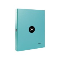 Carpeta liderpapel antartik a4 forrada 4 anillas 25 mm redondas color menta