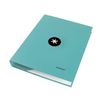 Carpeta liderpapel antartik a4 forrada 4 anillas 25 mm redondas color menta