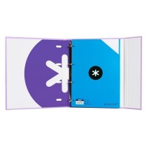 Carpeta con recambio liderpapel antartik a4 cuadro 5mm forrada 4 anillas 40mm redondas color lavanda
