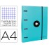 Carpeta con recambio liderpapel antartik a4 cuadro 5mm forrada 4 anillas 40mm redondas color menta