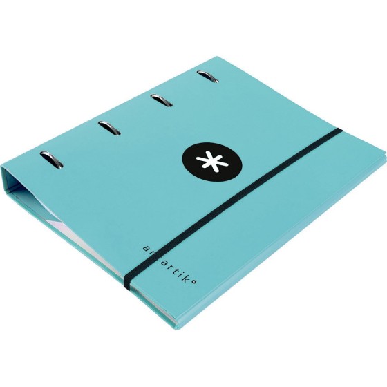 Carpeta con recambio liderpapel antartik a4 cuadro 5mm forrada 4 anillas 40mm redondas color menta