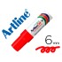 Rotulador artline marcador permanente ek-50 rojo -punta biselada 6 mm -papel metal y cristal