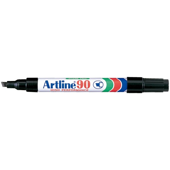 Rotulador artline marcador permanente ek-90 negro punta biselada 5 mm papel metal y cristal