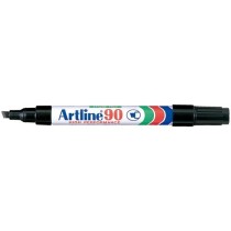 Rotulador artline marcador permanente ek-90 negro punta biselada 5 mm papel metal y cristal