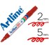 Rotulador artline marcador permanente ek-90 rojo punta biselada 5 mm papel metal y cristal