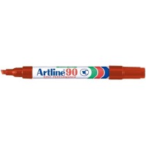 Rotulador artline marcador permanente ek-90 rojo punta biselada 5 mm papel metal y cristal
