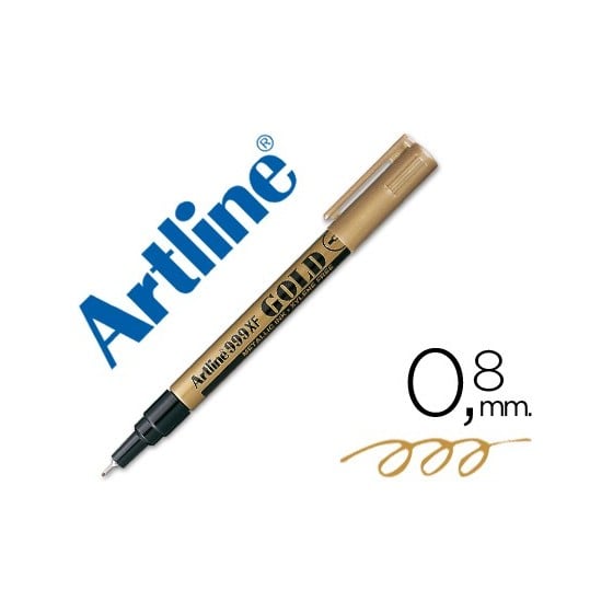Rotulador artline marcador permanente tinta metalica ek-999 oro punta redonda 0.8 mm