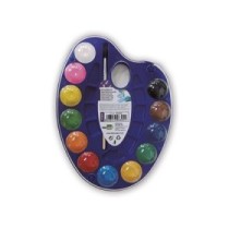 Acuarela liderpapel 12 colores con pincel y deposito incluye paleta de plastico