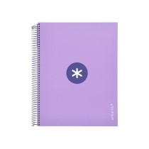 Cuaderno espiral liderpapel a4 micro antartik tapa forrada120h 100 gr cuadro 5mm 5 banda4 taladros color lavanda