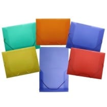 Carpeta BISMARK Plástico A4 Gomas Solapas Pack x6 Colores