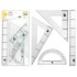 Juego escuadra y cartabon 25cm regla 30cm y semicirculo 15cm liderpapel en petaca incolora